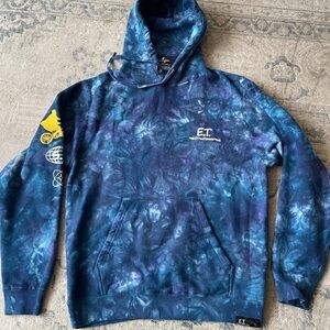 Universal Studios Shoe Palace E.T Blue and Purple Tie-Dye Hoodie Large